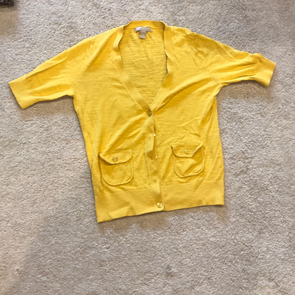 Yellow cardigan